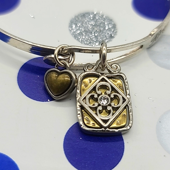 Brighton "Art & Soul Collection: Live Well, Laugh Often" Hammered Silver Bangle! - Picture 6 of 9